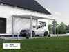 Alufuchs Carport Freistehend im Curved Design aus Aluminium in Silber mit 2 Pfosten am Einfamilienhaus