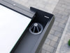 Blattfänger in der Regenrinne eines Alufuchs Carports mit VSG Glas Opal im Curved Design