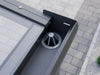 Blattfänger in der Regenrinne eines Alufuchs Carports mit VSG Glas Klar im Curved Design