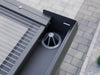 Blattfänger in der Regenrinne eines Alufuchs Carports mit Doppelstegplatten Klar im Curved Design