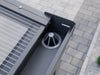 Blattfänger in der Regenrinne eines Alufuchs Carports mit Doppelstegplatten Klar im Classic Design