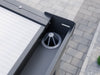 Blattfänger in der Regenrinne eines Alufuchs Carports mit Doppelstegplatten Opal im Classic Design