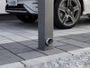 Integrierter Wasserablauf im Classic Pfosten eines Alufuchs Carports – elegante Regenwasserführung zur Entwässerung