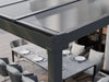 Seitenansicht der Regenrinnen-Seitenkappe einer Alufuchs Terrassenüberdachung im Classic Design mit Doppelstegplatten Klar