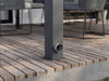 Integrierter Wasserablauf im Classic Pfosten einer Alufuchs Terrassenüberdachung – elegante Regenwasserführung zur Entwässerung